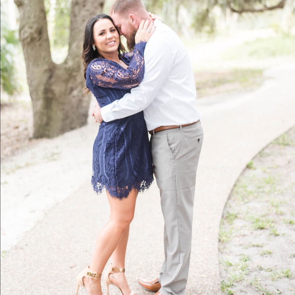 Blue lace dress